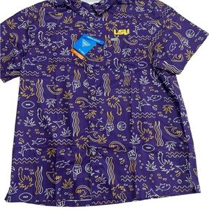 LSU Tigers Purple Hawaiian Columbia PFG Slack Tide Camp Shirt Men’s Size XL
